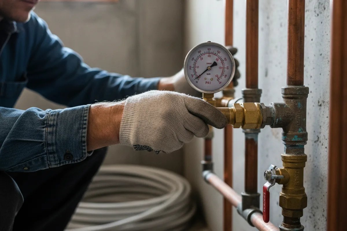 Pressure testing a repaired line during Water Line Repair in East Wareham